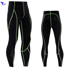 Quick Dry Ankle Length Base Layer Sports Leggings Fitness Mens Running Tights Elastic Compression Gym Pants Sportswear Clothing