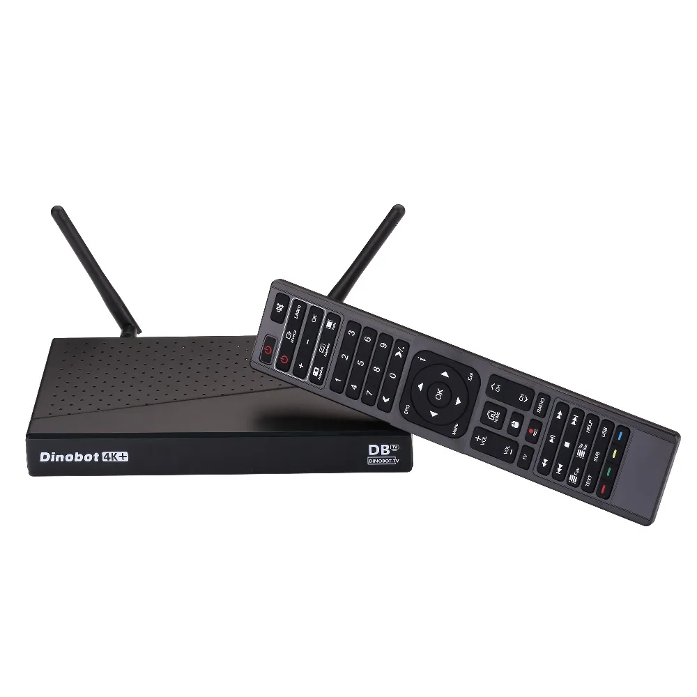 Новый Dinobot 4K + Enigma2 и Android 7 0 двойной загрузочный Гибридный ТВ приставка 2G DDR4 8GB eMMC
