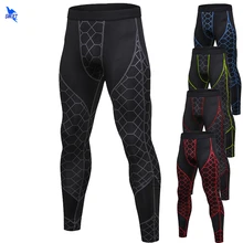 Сетка печатных фитнес мужские беговые колготки брюки для йоги Кроссфит бег спортивные Леггинсы быстросохнущая эластичная спортивная одежда брюки