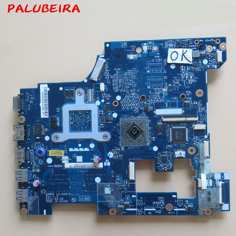 PALUBEIRA для Lenovo G585 N585 материнская плата ноутбука QAWGE LA-8681P основная | Компьютеры и
