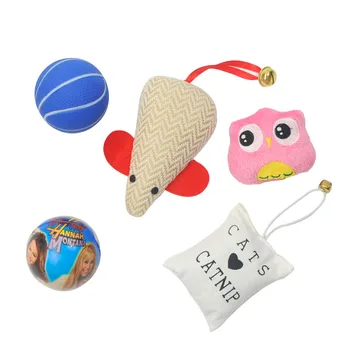 

New Pet Cat Toys Combination of 6 Products Catnip Chew Toss Egg Cat Toy Collars Scratching Interactive Cat Balls Training Bite