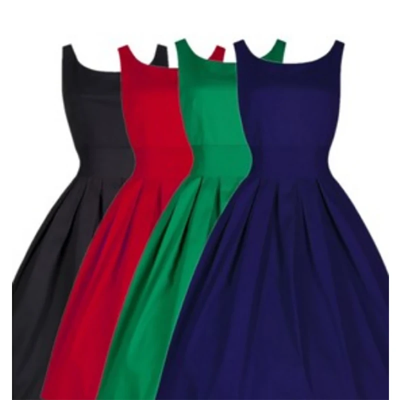 Kostlich Summer Dress Elegant Women O-Neck Sleeveless Party Dresses 1950s Vintage Big Swing Dress Office Lady Dress Sundress (10)