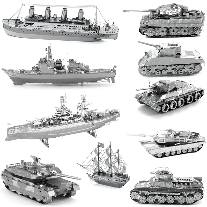 

Titanic Tank Ship 3D Metal Puzzles Titanic Boat Black Pearl Model Destroyer Laser Jigsaw Cut Manual Adults Gift Toys Home Decor