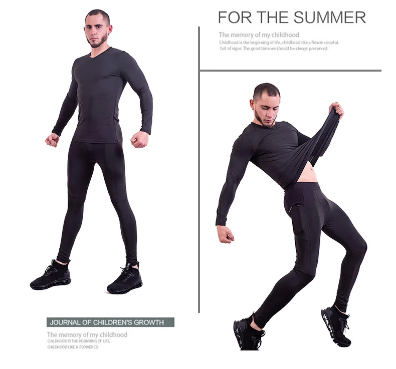 MMA Kit rashguard Male Man Compression Sports Suit Quick drying Perspiration Fitness Training Sportswear Jogging Running Clothes (10)
