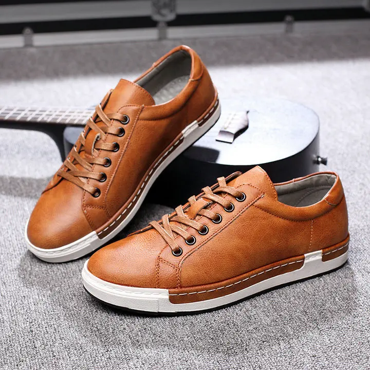 Большой SIEZ 38-48 Мужская мода весна/осень повседневная обувь на плоской подошве кожаные туфли мужские на шнуровке оксфорды дышащие легкие кроссовки A106