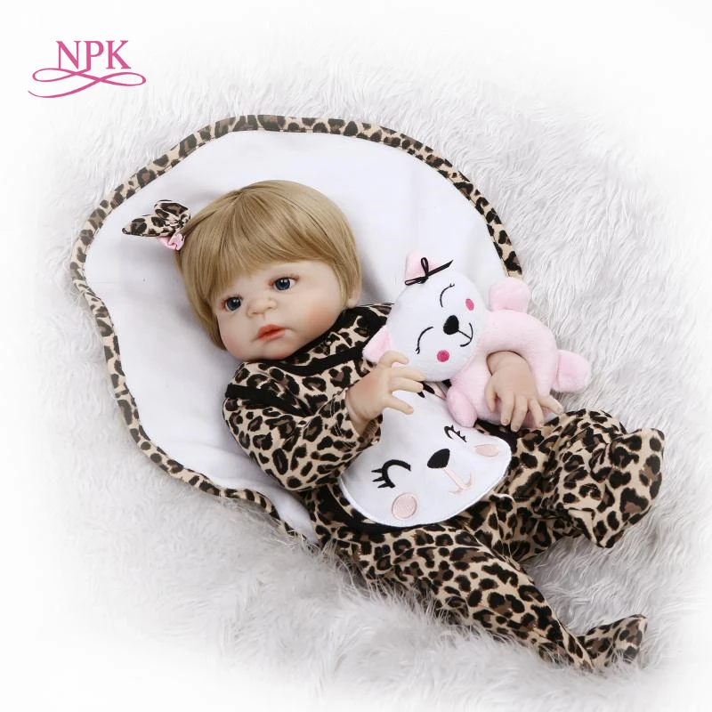 NPK 22 дюйм(ов) 57 см Полный Силиконовые Винил reborn куклы новорожденных живая кукла bebe девочка подарки игрушка светлые волосы