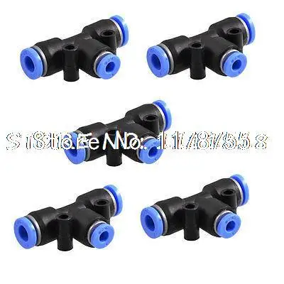 

5x Air Pneumatic Tee Adapters 6mm to 4mm One Touch Fittings Connectors