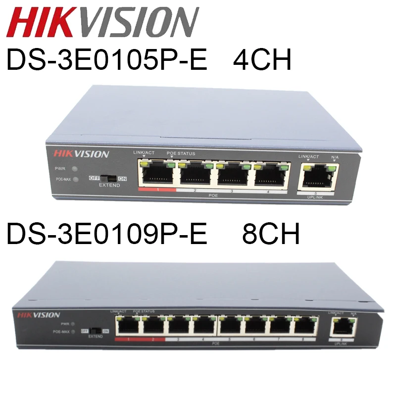 Коммутатор Hikvision 4 poe 8 портов 100 Мбит/с неуправляемый с функцией poe|Коробки передач