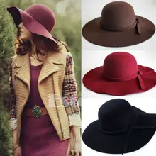 Sombrero de mujer clásico Retro Jazz Cálido sombrero de fieltro de mujer Cubo de algodón dulce tapas de ala ancha sombrero de sol 2019 Vintage de moda