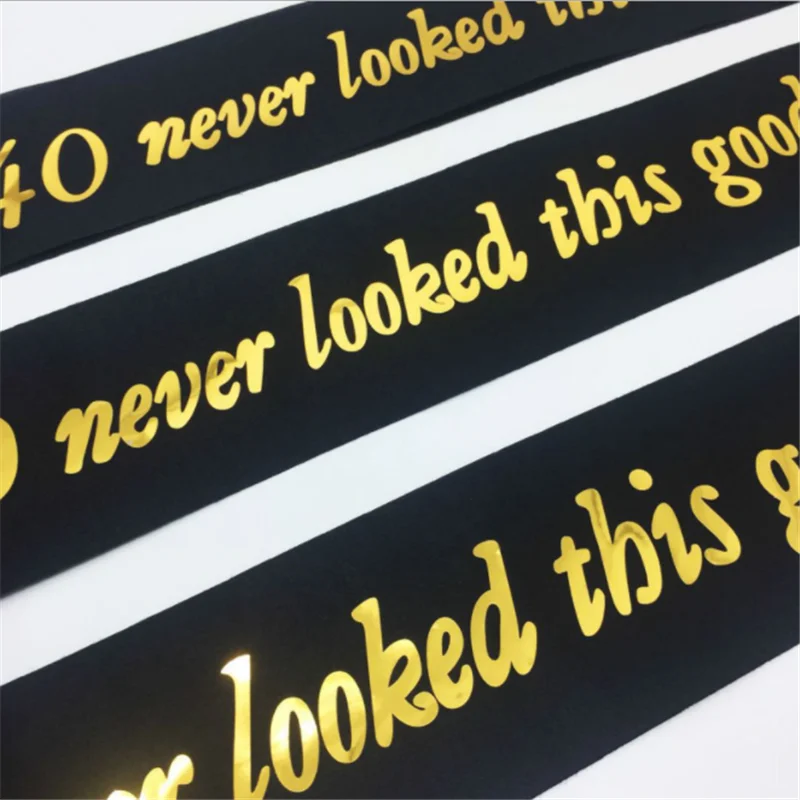 1Pcs Gold 40 60 70 Happy Birthday Party Decorations Adult Shoulder Straps Etiquette Belt Bachelorette Party Decor Party Supplies