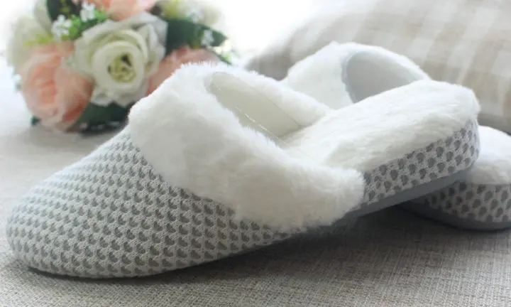 Home Slippers Women Men Plush Slipppers Knit Style Female House Indoor couple Bedroom Floor Slippers Solid Fur for Lovers (9)
