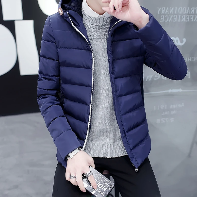 2018 Otoño Invierno Hombre Con Capucha Cremallera Chaqueta Acolchada Gruesa Capa Caliente Capa Delgada Parka de Palto Winbreaker Coreano Abrigo de Niño|winter men|quilted jacketparka - AliExpress