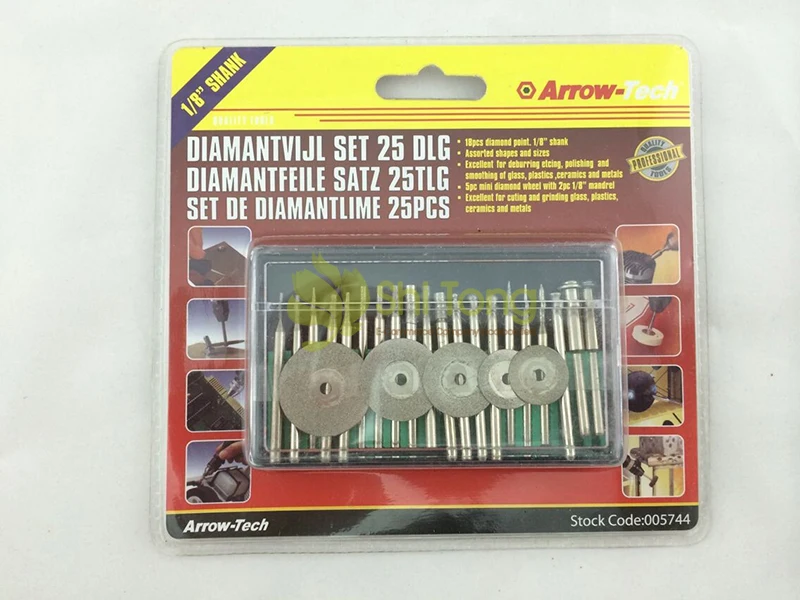 25pc Polished Tool Set with 18 pc 3mm 1/8