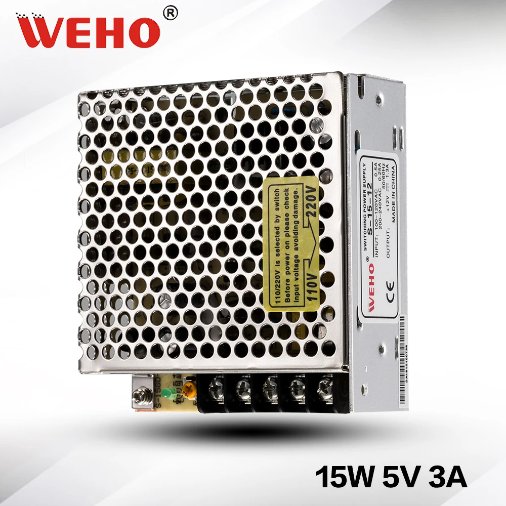 

(S-15-5) CE RoHs Standard 15W Single output power supply 5v 3a industrial switching power supply