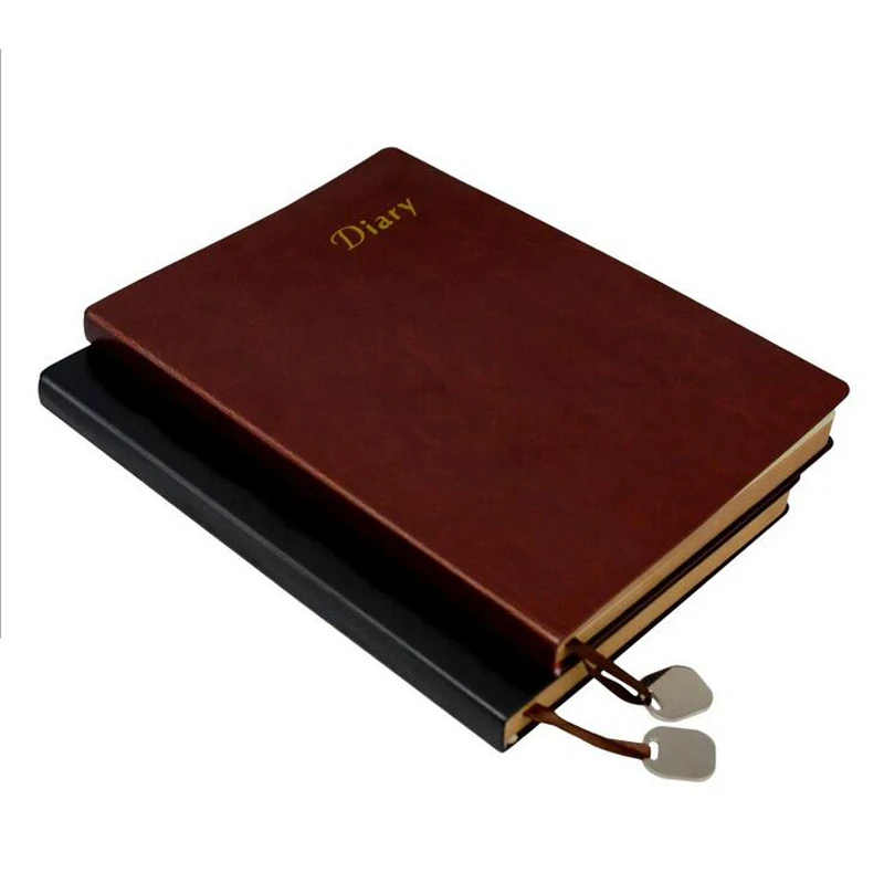 Red Wine Black Office Business Soft Copybook Leather Notebooks Agenda
