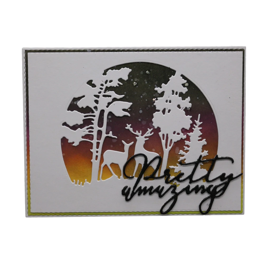 

deer tree Frame Cutting Die Metal Dies Scrapbooking Embossing Cut Stencils DIY Decorative Cards Home Decor Photo Album