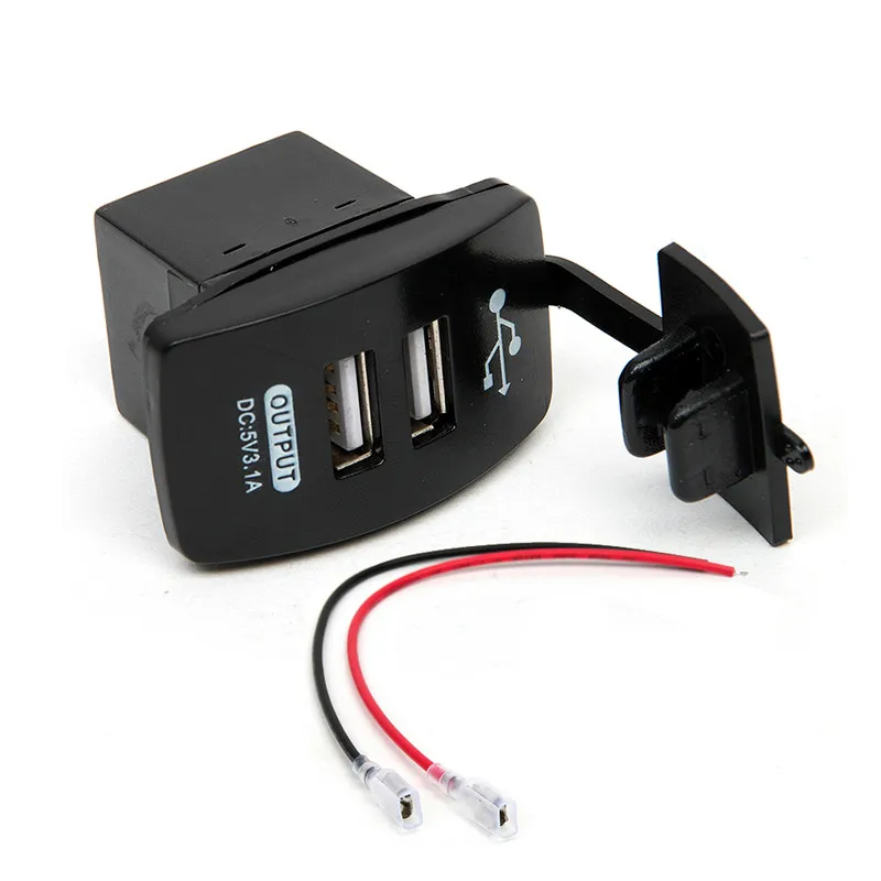 USB автомобильного прикуривателя Зарядное устройство 5V 3.1A Dual USB розетка Зарядное устройство адаптер питания для автотранспортного средства светодиодный разветвитель на Мощность адаптер