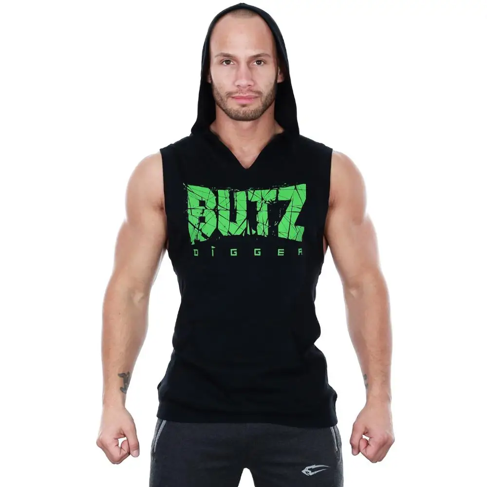 

Gyms Fitness Men Cotton Bodybuilding Sleeveless Muscle Hoodies Workout Clothes Casual fashion Hooded Sweatshirt Best seller