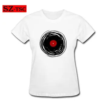 

2018 Summer t Shirt men tops Spinning With A Vinyl Record - Retro Music DJ short sleeve Casual Women tshirt Symbol T-shirt femme