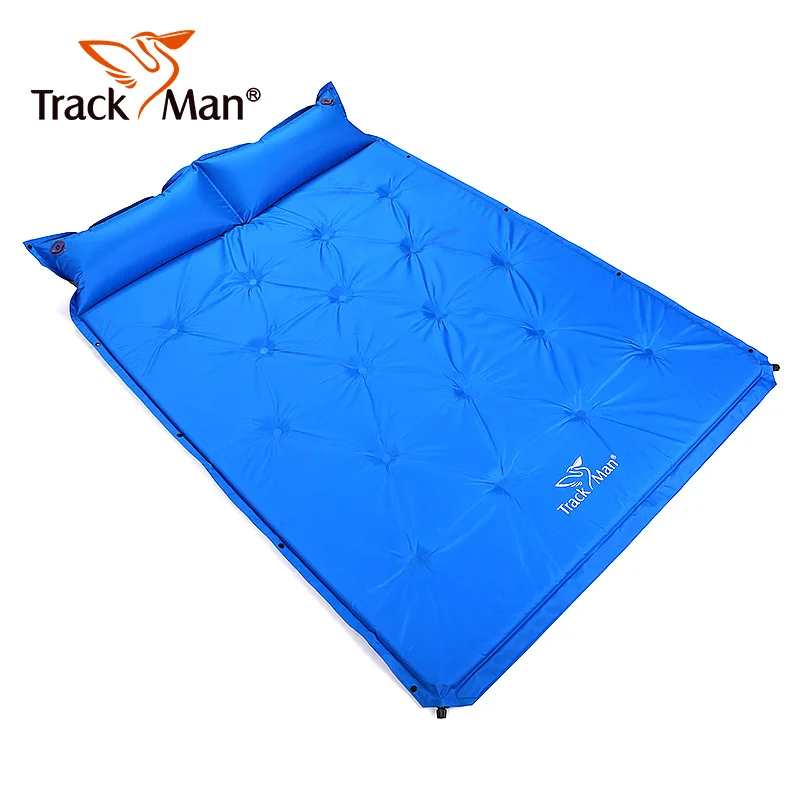 2 شخص المحمولة الذاتي النفخ التخييم الحصير في الهواء الطلق وسادة النوم مع المرفقة وسادة للتخييم الظهر حصيرة + وسادة