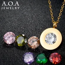 Высокое качество AAA+ CZ камень цепи ожерелья и подвески 316L нержавеющая сталь модные хрустальные свадебные ювелирные изделия для женщин