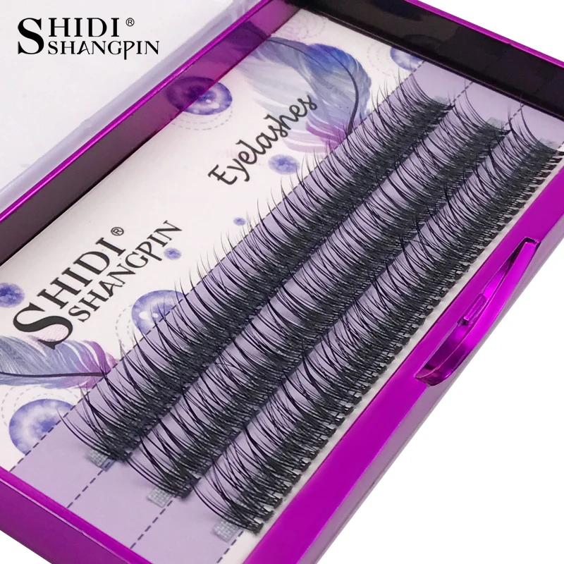 

60 Pcs Natural Individual Lashes Extension C0.1 Handmade False Eyelashes Fish tail Curl Cluster Lash Eyelashes Eye Makeup Tool