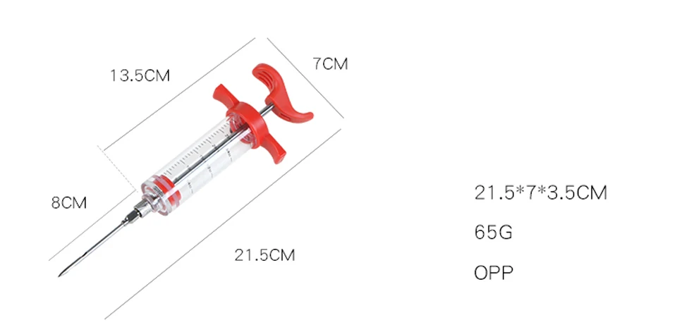 Multi- function Condiment syringe flavoring condiment red wine syringe meat injectors 21.5*7*3.5CM