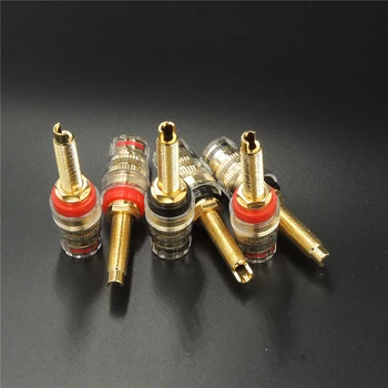 

2Pcs Audio Speaker Binding Post Long Thread Banana Plug Terminal Gold Plated