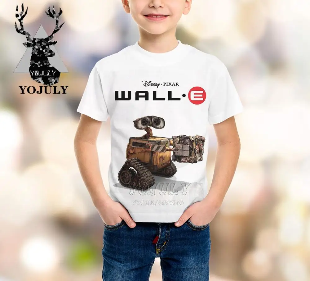 YOJULY Robot WALL. E/футболка с 3d принтом для мальчиков и девочек-подростков детская Милая футболка с короткими рукавами Топы, детская одежда лето A111