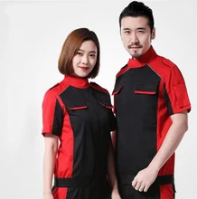 Set of Coat+Pants short sleeve car service uniform 4s service coat repair clothes working uniform(China) Set of Coat+Pants short sleeve car service uniform 4s service coat repair clothes working uniform(China)