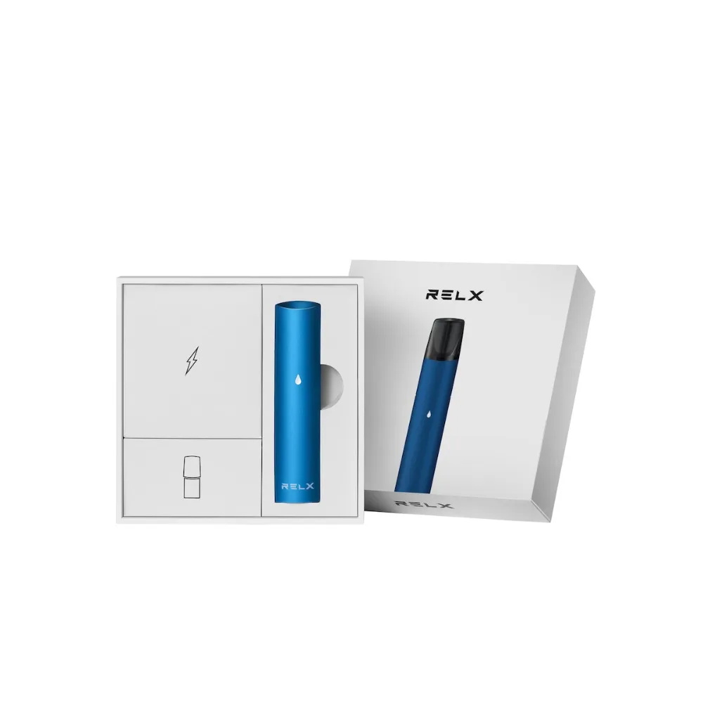 

Relx Vape Pen Starter Kits Blue Portable Quick Charge 350mAh Build-in Battery Electronic MOD Cigarette Set