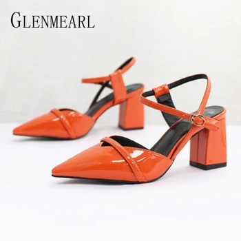 

Women Pumps Female High Heels Brand Women Shoes Thick Heels Buckle Strape Women Heels Casual Shoes Spring Autumn Plus Size 2019