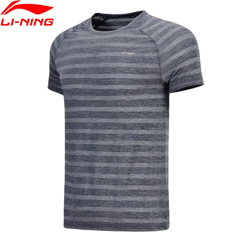 Li Ning мужские футболки для бега 92% полиэстер 8% спандекс облегающая подкладка