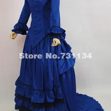 Новое Элегантное синее бальное платье 17-го 18-го века в винтажном стиле из хлопка в викторианском стиле/Вечерние платья на Хэллоуин