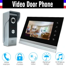 7 inch video intercom system aluminum alloy panel video door phone doorbell doorphones kit 1 LCD Monitor 1 IR Camera for home