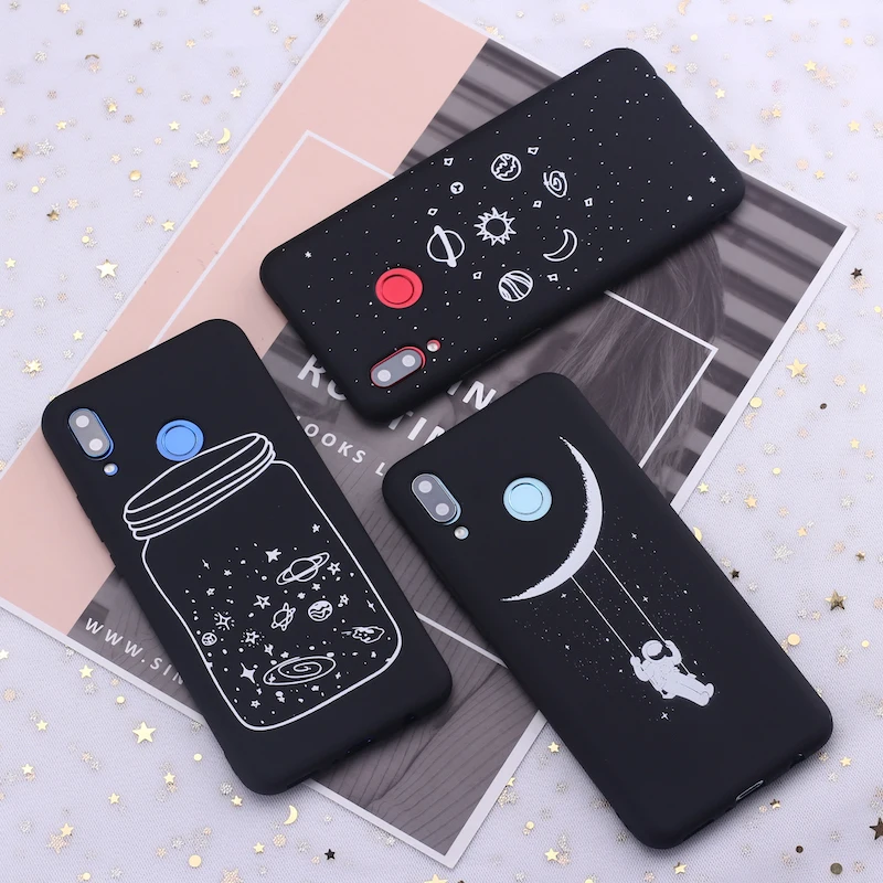 Силиконовый чехол для телефона Xiaomi mi Red mi Note 5 6 7 8 9 lite Pro Plus Space Moon Astronaut Stars Candy