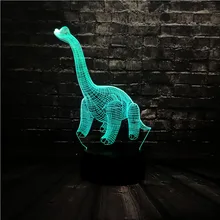 3D динозавр в стиле «Парк Юрского периода» светодиодный ночной Светильник для сна Дистанционный USB Base desktoр зарядное устройство настольная настроение блеск, подарок ко дню рождения Прямая