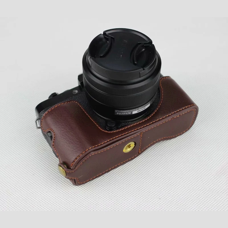 Чехол из натуральной кожи сумка для камеры fuji пленка Fuji чехол XT100 XT200 с отверстием