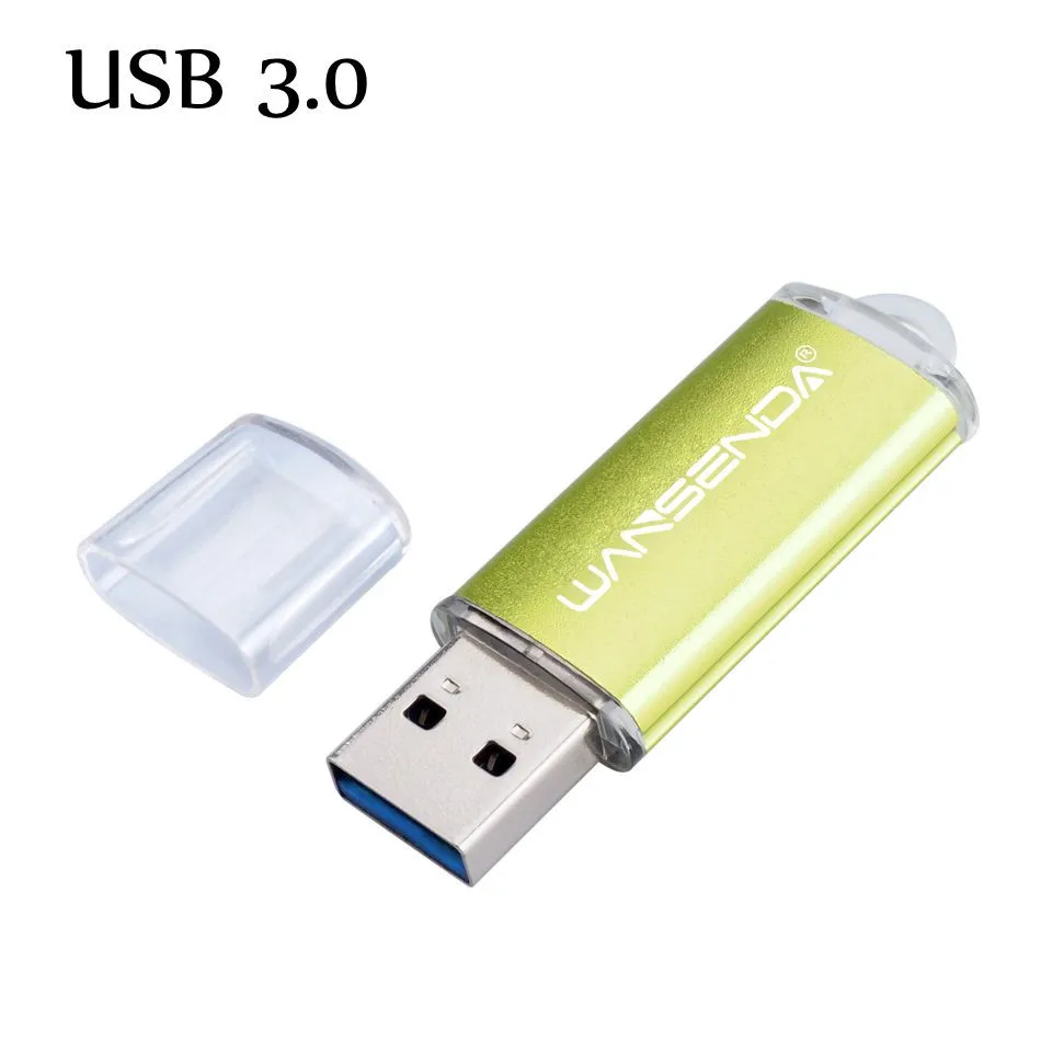 WANSENDA USB 3,0, 128 ГБ, 32 ГБ, USB флеш-накопитель, 64 ГБ, флеш-накопитель, 16 ГБ, 3,0, быстрая скорость, USB флешка, флеш-накопитель, 4 ГБ, 8 ГБ, флешка - Цвет: Зеленый