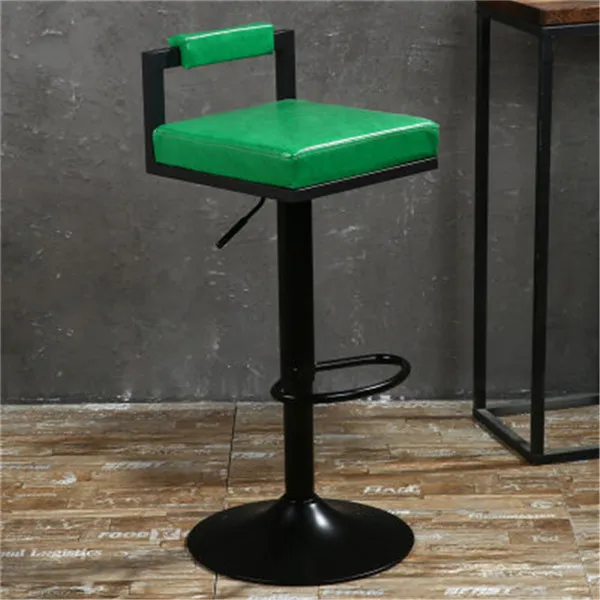 10 цветов, современный поворотный барный стул, регулируемый по высоте, барный стул с подставкой для ног, пневматический журнальный столик, обеденный стул для паба, барный стул - Цвет: GrassGreen BlackBase