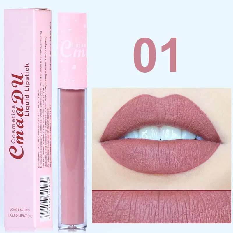 

New Red Matte Lipstick waterproof lasting Nude Liquid Lipstick Brand Makeup Lip Gloss Batom Maquiagem
