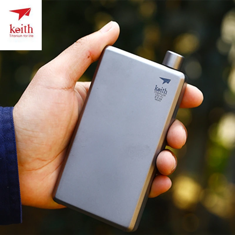  Keith Titanium Hip Flask Flagon Portable Wine Whisky Pot Sports Flagon Pure Titanium Wine Pot With 