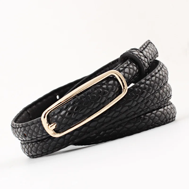 105x1,4 см Высокое качество женский ремень дизайнерский роскошный женский ремень корейский женский каменный узор тонкий пояс на талию N210 - Цвет: Style 2 black