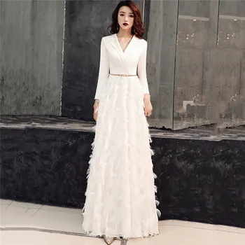 

White Party Dress Women Black 10 Color XS-2XL Plus Size Floor-length Dresses 2019 New Spring Elegant Slim Belt Maxi Dress LD1039