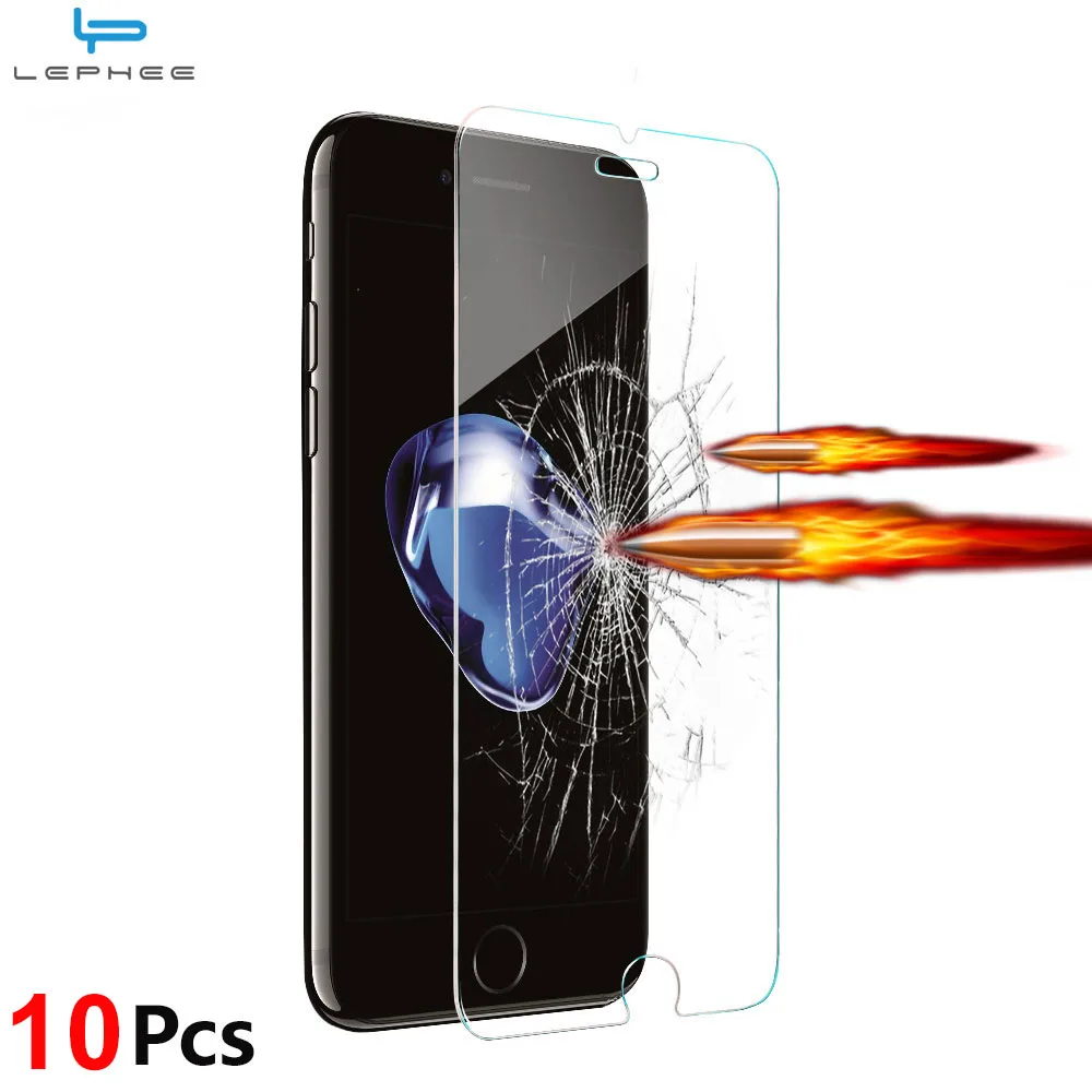 10 шт./лот закаленное стекло для iphone 8X7 5 5s SE 2020 2 6 6s 4 Взрывозащищенная защитная