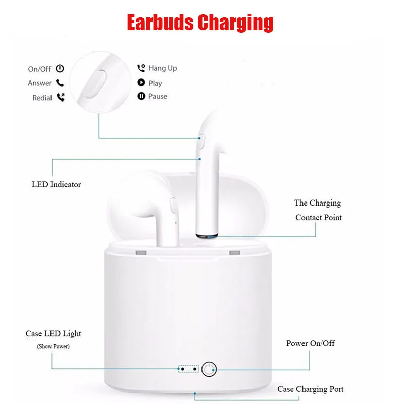 I7s TWS мини беспроводные наушники bluetooth наушники с зарядным устройством Спортивная гарнитура Audifonos i11 elari kulaklik xiomi ecouteur
