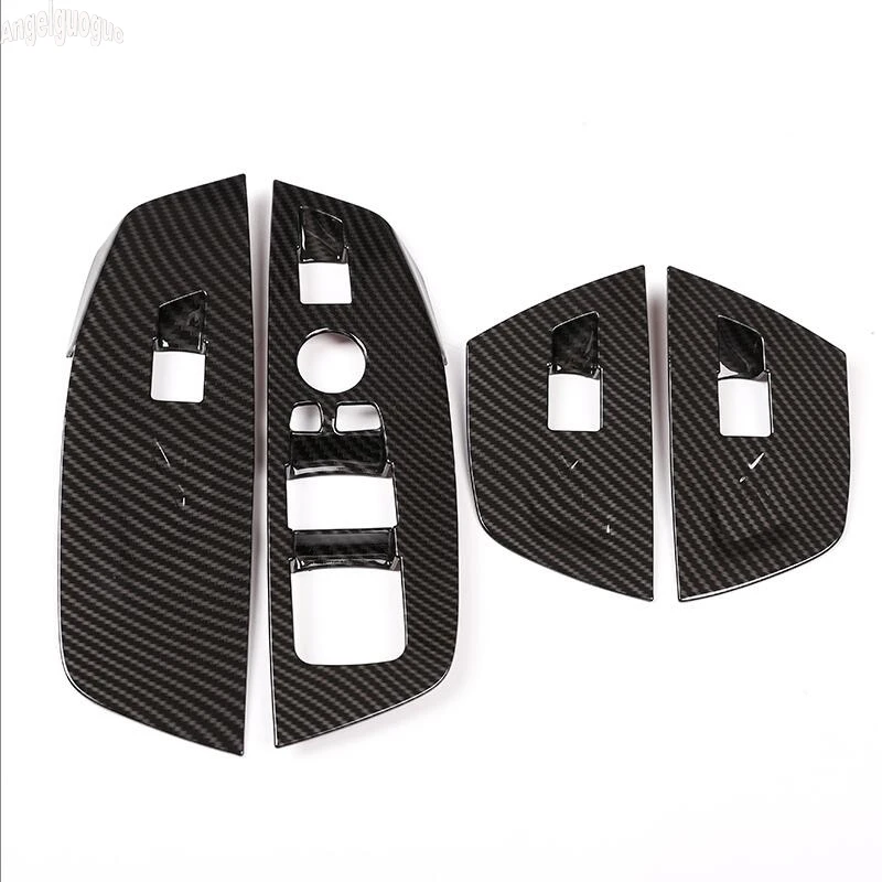 ABS carbon fiber style For BMW X3 G01 X4 2018 19 accessories Car Window Glasses Lifter Button Decoration Switch Cover Trim LHD