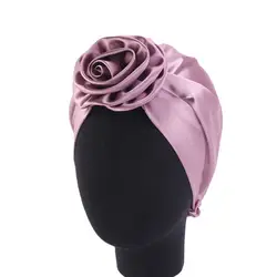 Голова Для женщин эластичный цветок шелковистой тюрбан шляпа химиотерапия шапочка при химиотерапии головной убор Головные уборы Для Рака