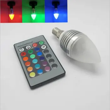 

3W LED Discoloration Candle Lamp E27 220V Remote Controlled RGB Bulb Lamp Light 6pcs