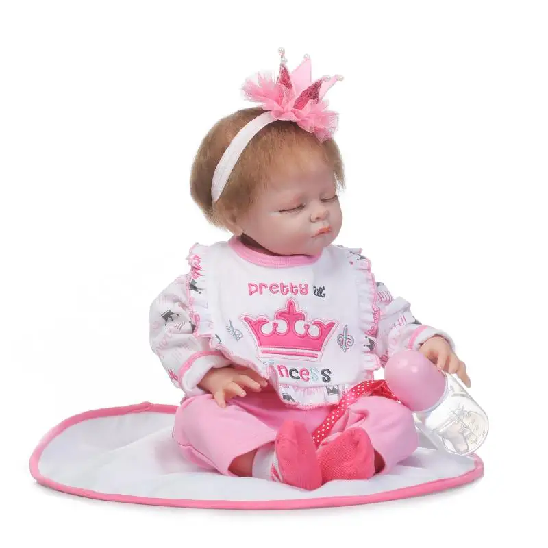 22" fashion girl doll reborn soft silicone reborn baby dolls pretty